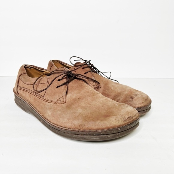 Birkenstock Footprints Tan Leather Lace Up Oxford Clogs Size 42 8 Men’s - Picture 1 of 6